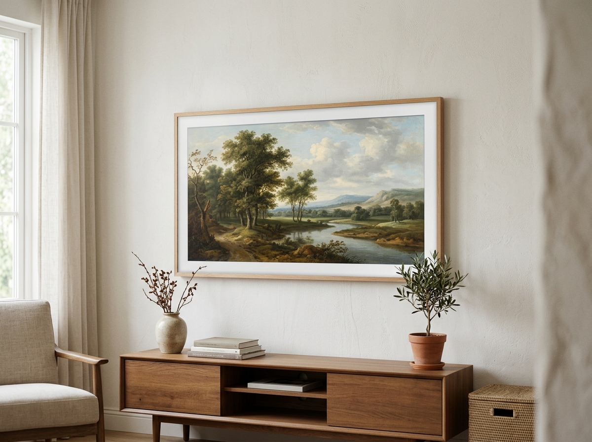 TV & Picture mounting showcasing Samsung The Frame TV as art