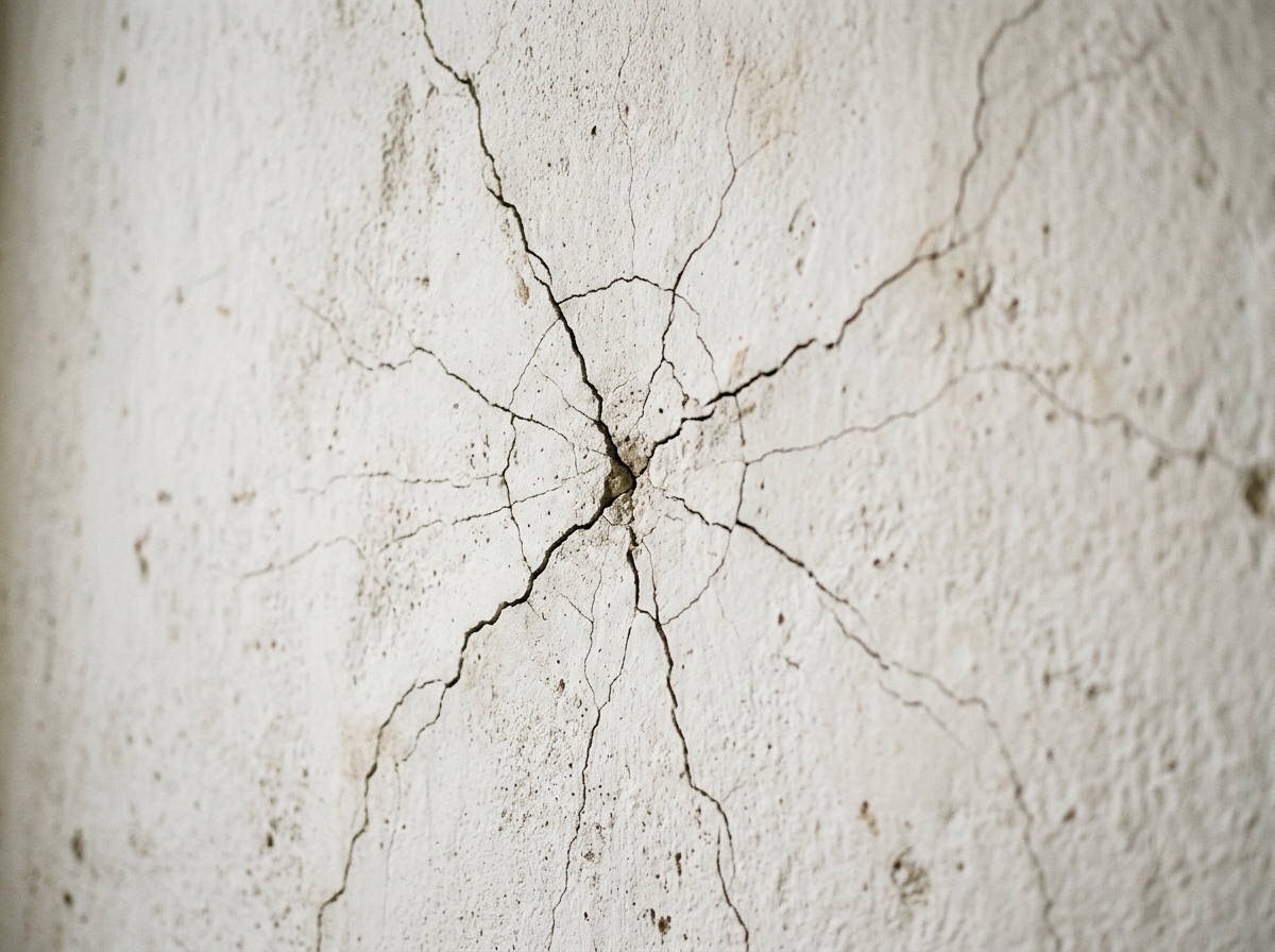 Plaster cracking repair and maintenance on a traditional interior wall.